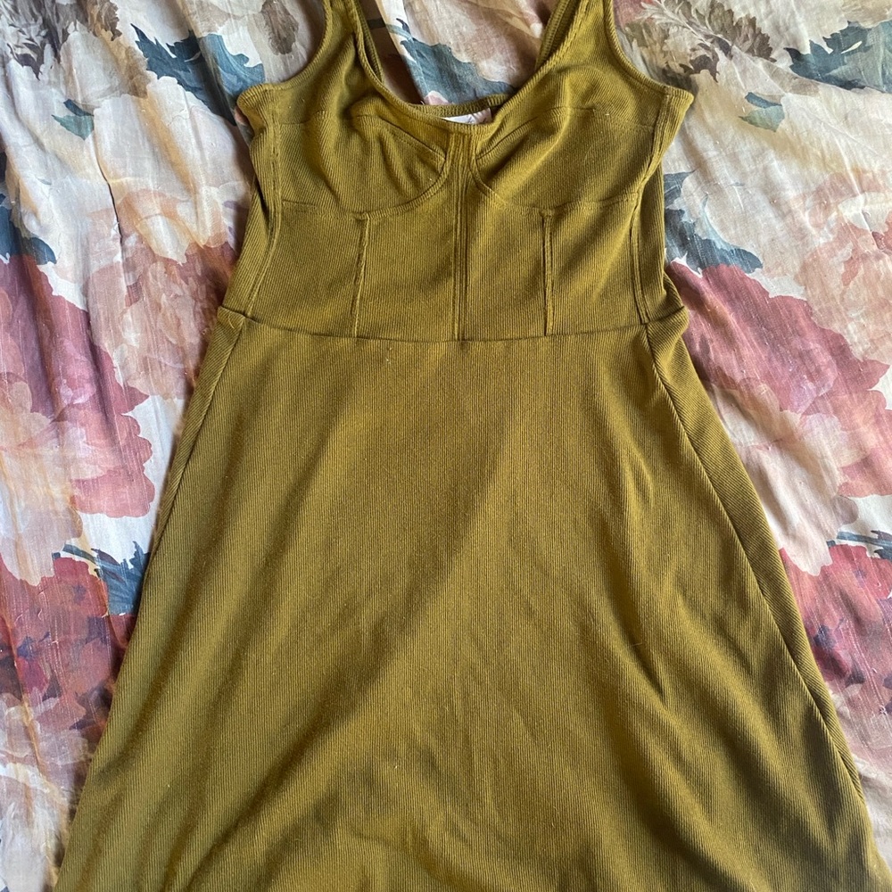 Elegant Olive Green Dress